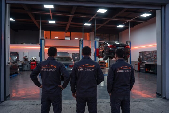 Antal Otomotiv ekibi Pendik servis atölyesinin önünde